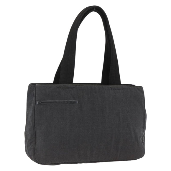 PRADA Hand Bag Canvas Gray Silver Auth ti3797