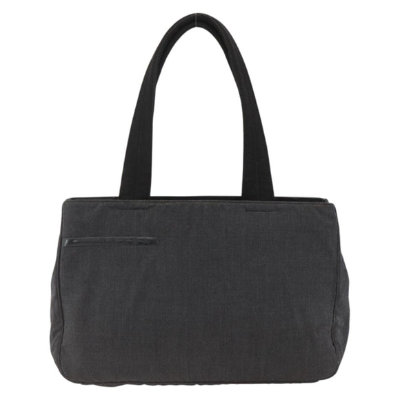 PRADA Hand Bag Canvas Gray Silver Auth ti3797