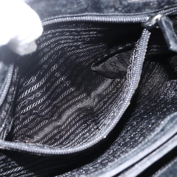 PRADA Hand Bag Canvas Gray Silver Auth ti3797