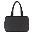 PRADA Hand Bag Canvas Gray Silver Auth ti3797-2