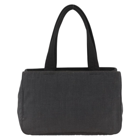 PRADA Hand Bag Canvas Gray Silver Auth ti3797