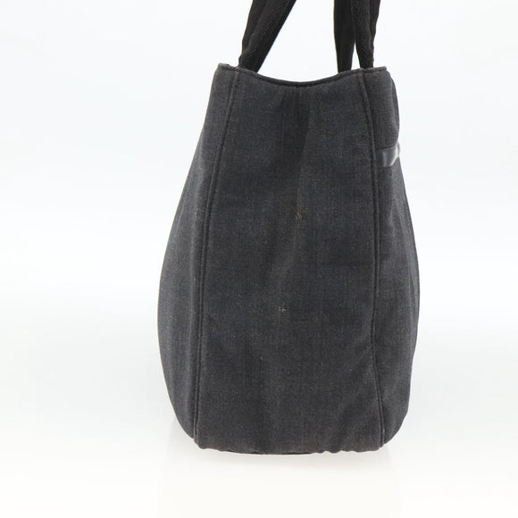 PRADA Hand Bag Canvas Gray Silver Auth ti3797