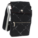 CHANEL Travel line Shoulder Bag Nylon Black CC Auth ti3801-1