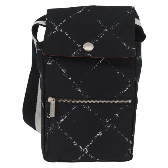 CHANEL Travel line Shoulder Bag Nylon Black CC Auth ti3801