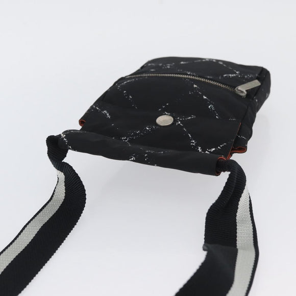 CHANEL Travel line Shoulder Bag Nylon Black CC Auth ti3801