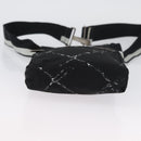 CHANEL Travel line Shoulder Bag Nylon Black CC Auth ti3801-5