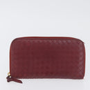 BOTTEGA VENETA INTRECCIATO Wallet Leather 2 Set Black Red Auth ti3810-11