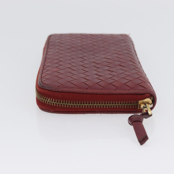 BOTTEGA VENETA INTRECCIATO Wallet Leather 2 Set Black Red Auth ti3810