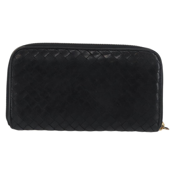 BOTTEGA VENETA INTRECCIATO Wallet Leather 2 Set Black Red Auth ti3810