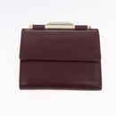 Christian Dior Wallet Leather 3 Set Bordeaux Navy gold Auth ti3813-12