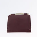 Christian Dior Wallet Leather 3 Set Bordeaux Navy gold Auth ti3813-13