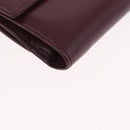 Christian Dior Wallet Leather 3 Set Bordeaux Navy gold Auth ti3813-17