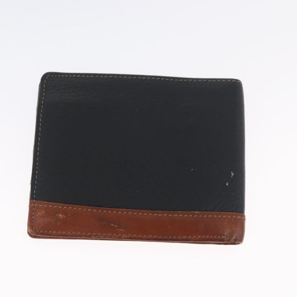 Christian Dior Wallet Leather 3 Set Bordeaux Navy gold Auth ti3813