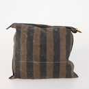 FENDI Pecan Canvas Tote Bag Coated Canvas 3 Set Brown Black Auth ti3816-10