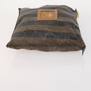 FENDI Pecan Canvas Tote Bag Coated Canvas 3 Set Brown Black Auth ti3816-11