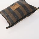 FENDI Pecan Canvas Tote Bag Coated Canvas 3 Set Brown Black Auth ti3816-12