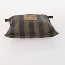 FENDI Pecan Canvas Tote Bag Coated Canvas 3 Set Brown Black Auth ti3816-13