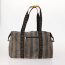FENDI Pecan Canvas Tote Bag Coated Canvas 3 Set Brown Black Auth ti3816-2