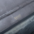 BALLY Chain Shoulder Bag Leather Gray Gold Auth ti3817-18
