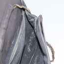 BALLY Chain Shoulder Bag Leather Gray Gold Auth ti3817-19