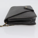 BALLY Chain Shoulder Bag Leather Gray Gold Auth ti3817-4