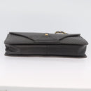 BALLY Chain Shoulder Bag Leather Gray Gold Auth ti3817-5