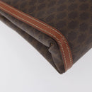 CELINE Macadam Canvas Clutch Bag PVC Leather Black Gold Auth ti3818-10