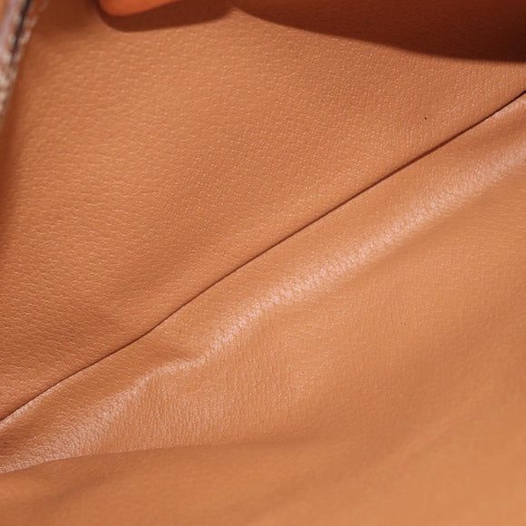 CELINE Macadam Canvas Clutch Bag PVC Leather Black Gold Auth ti3818