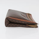CELINE Macadam Canvas Clutch Bag PVC Leather Black Gold Auth ti3818-4