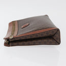 CELINE Macadam Canvas Clutch Bag PVC Leather Black Gold Auth ti3818-5