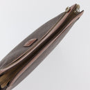 CELINE Macadam Canvas Clutch Bag PVC Leather Black Gold Auth ti3818-6