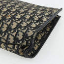 Christian Dior Trotter Canvas Clutch Bag Navy Silver Auth ti3819-15