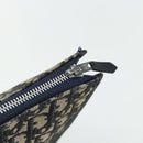 Christian Dior Trotter Canvas Clutch Bag Navy Silver Auth ti3819-8