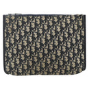 Christian Dior Trotter Canvas Clutch Bag Navy Silver Auth ti3819-13