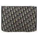 Christian Dior Trotter Canvas Clutch Bag Navy Silver Auth ti3819-2