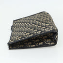 Christian Dior Trotter Canvas Clutch Bag Navy Silver Auth ti3819-3
