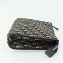 Christian Dior Trotter Canvas Clutch Bag Navy Silver Auth ti3819-4