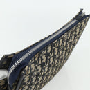 Christian Dior Trotter Canvas Clutch Bag Navy Silver Auth ti3819-5