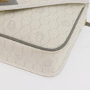 Christian Dior Honeycomb Canvas Shoulder Bag PVC White Gold Auth ti3821-11