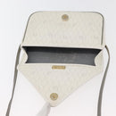 Christian Dior Honeycomb Canvas Shoulder Bag PVC White Gold Auth ti3821-15