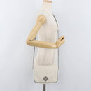 Christian Dior Honeycomb Canvas Shoulder Bag PVC White Gold Auth ti3821-21