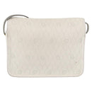 Christian Dior Honeycomb Canvas Shoulder Bag PVC White Gold Auth ti3821-3