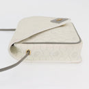 Christian Dior Honeycomb Canvas Shoulder Bag PVC White Gold Auth ti3821-5