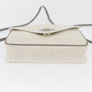 Christian Dior Honeycomb Canvas Shoulder Bag PVC White Gold Auth ti3821-9