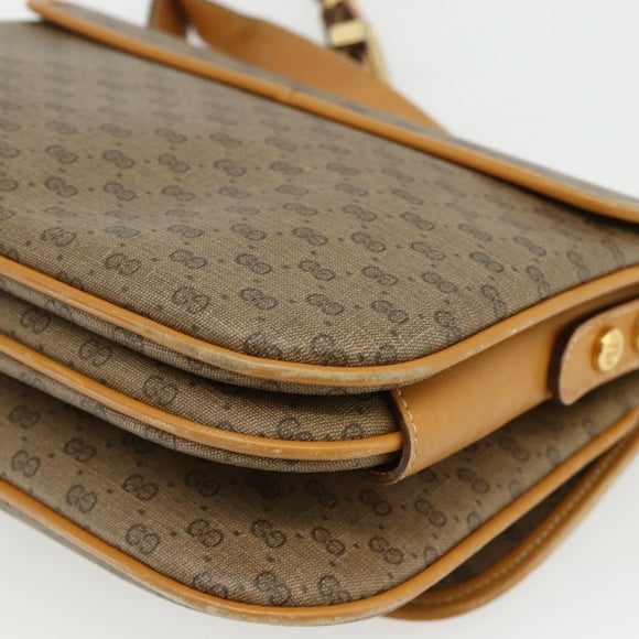 GUCCI Micro GG Supreme Shoulder Bag PVC Brown Gold 001 116 0917 Auth ti3822
