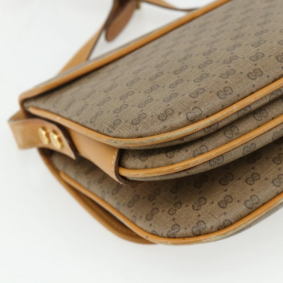 GUCCI Micro GG Supreme Shoulder Bag PVC Brown Gold 001 116 0917 Auth ti3822
