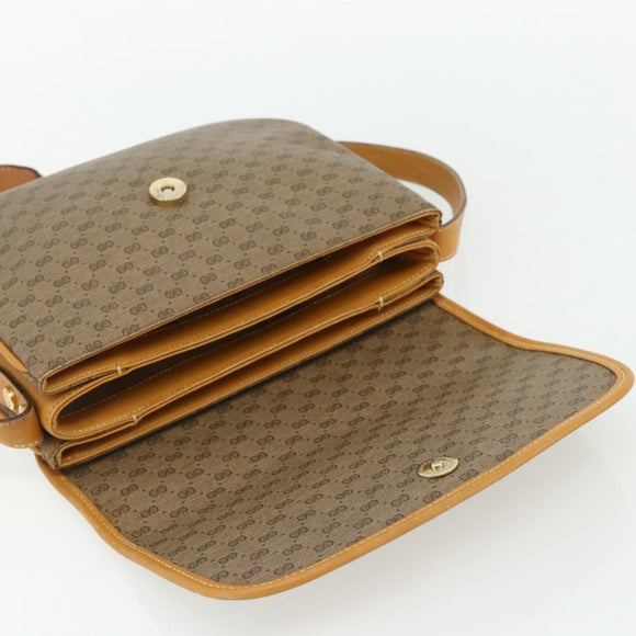 GUCCI Micro GG Supreme Shoulder Bag PVC Brown Gold 001 116 0917 Auth ti3822