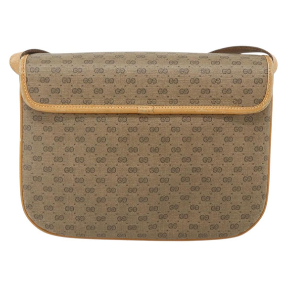 GUCCI Micro GG Supreme Shoulder Bag PVC Brown Gold 001 116 0917 Auth ti3822