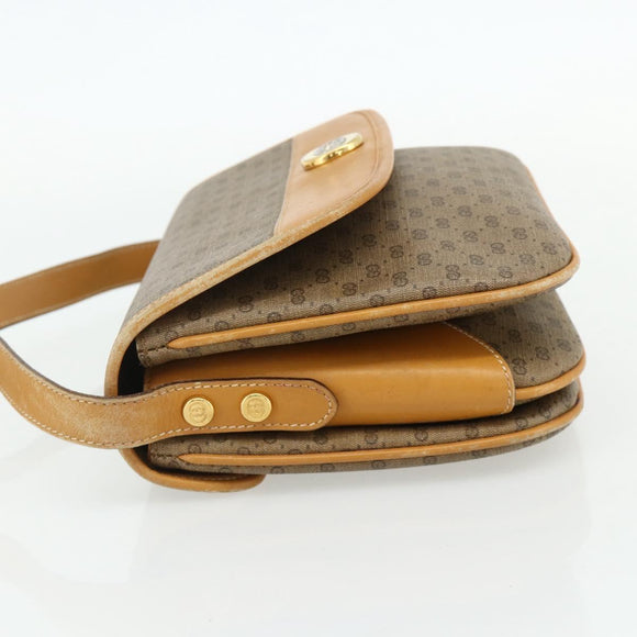 GUCCI Micro GG Supreme Shoulder Bag PVC Brown Gold 001 116 0917 Auth ti3822