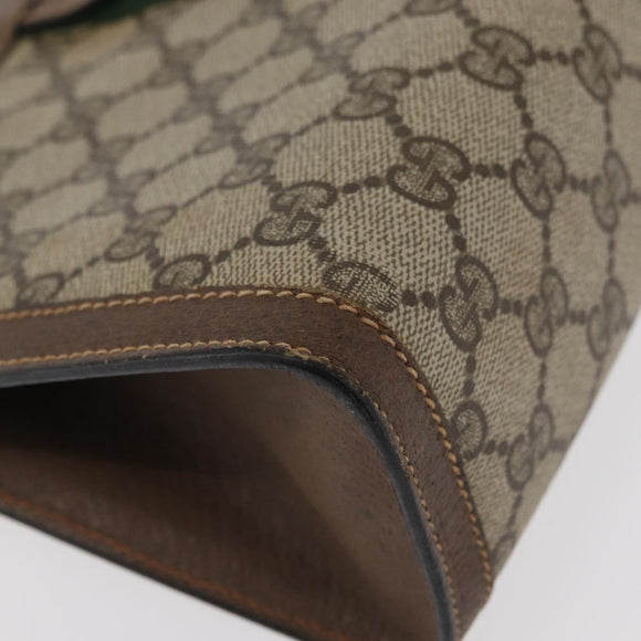 GUCCI GG Supreme Web Sherry Line Clutch Bag PVC Beige 89 01 002 Auth ti3823